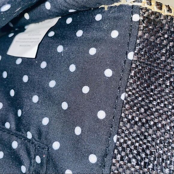 Woven Ruffle Clutch Black Straw Evening Bag Party Purse - Picture 4 of 10